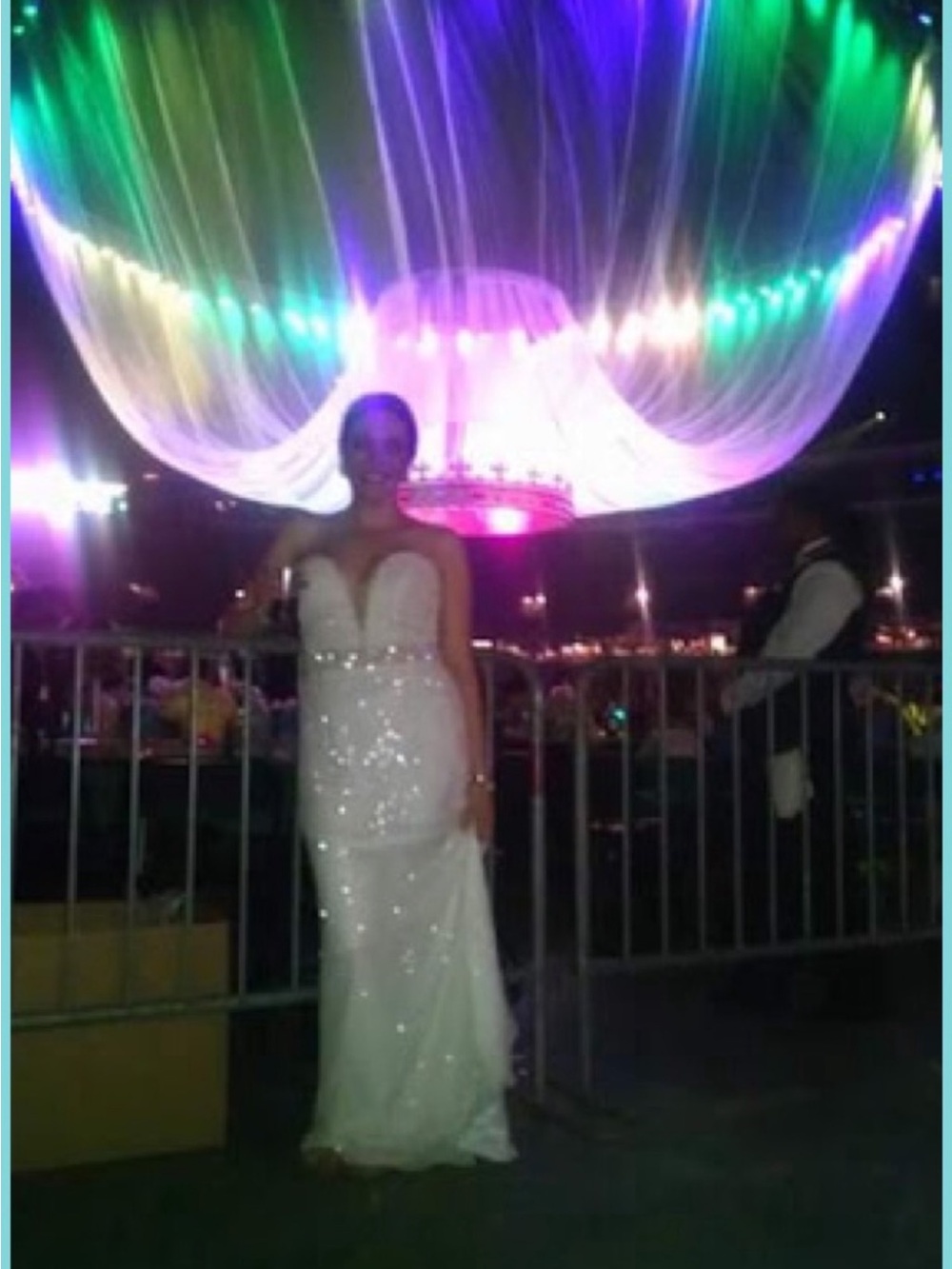Strapless White Beaded and Sequin Sherri Hill Gown